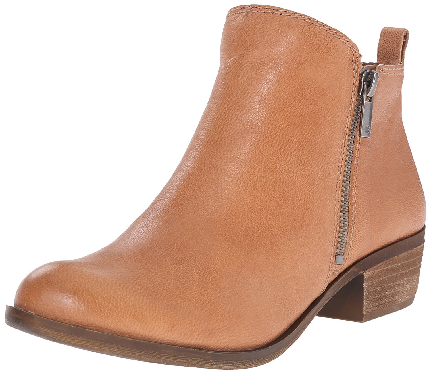 Lucky Brand Basel Wheat Brown Tan Leather Low Cut Western Ankle Dress Booties (Wheat, 6)